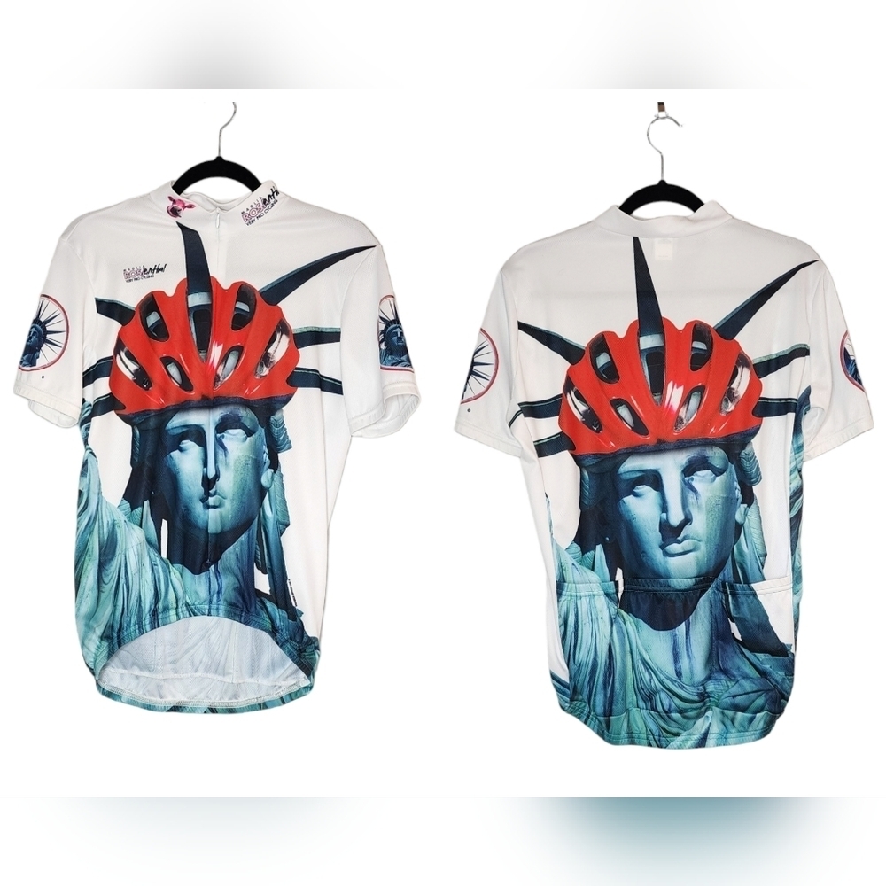 Maglia Rosenthal Voler cycling jersey.  Statue of Liberty. Size medium